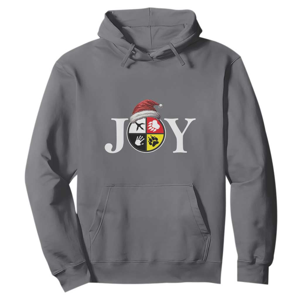 Christmas Native American Joy Medicine Wheel Santa Hat Hoodie TS11 Charcoal Print Your Wear