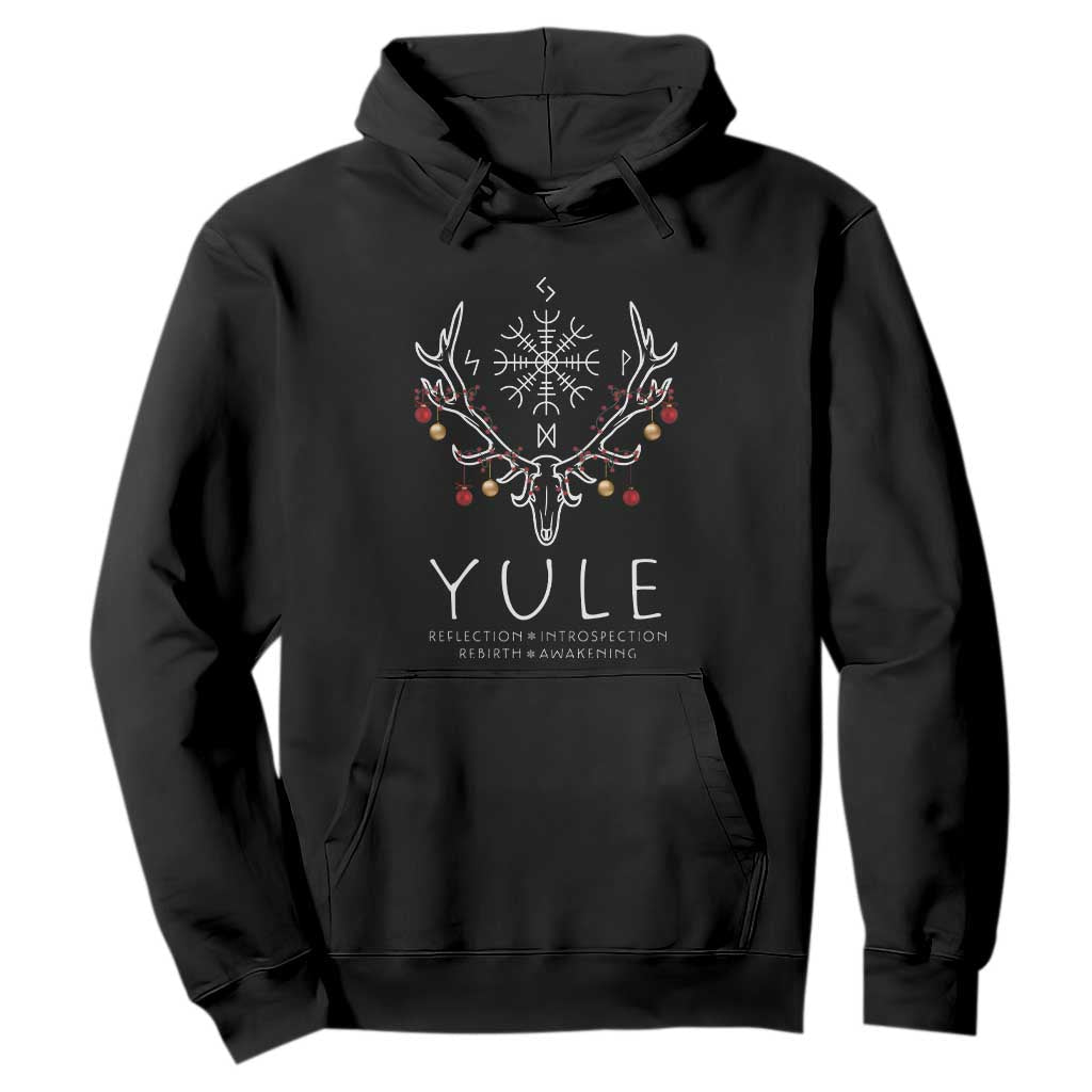 Yule Pagan Hoodie Reflection Introspection Rebirth Awakening Vegvsir Symbol TS11 Black Print Your Wear