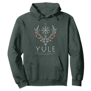 Yule Pagan Hoodie Reflection Introspection Rebirth Awakening Vegvsir Symbol TS11 Dark Forest Green Print Your Wear