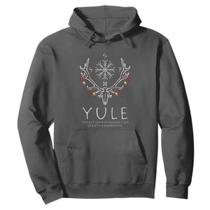 Yule Pagan Hoodie Reflection Introspection Rebirth Awakening Vegvsir Symbol TS11 Dark Heather Print Your Wear