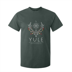 Yule Pagan T Shirt For Kid Reflection Introspection Rebirth Awakening Vegvsir Symbol TS11 Dark Forest Green Print Your Wear