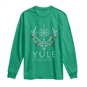 Yule Pagan Long Sleeve Shirt Reflection Introspection Rebirth Awakening Vegvsir Symbol TS11 Irish Green Print Your Wear