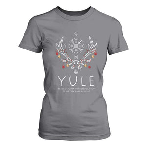 Yule Pagan T Shirt For Women Reflection Introspection Rebirth Awakening Vegvsir Symbol TS11 Charcoal Print Your Wear