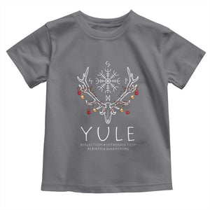 Yule Pagan Toddler T Shirt Reflection Introspection Rebirth Awakening Vegvsir Symbol TS11 Charcoal Print Your Wear