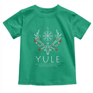 Yule Pagan Toddler T Shirt Reflection Introspection Rebirth Awakening Vegvsir Symbol TS11 Irish Green Print Your Wear