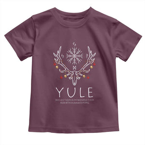 Yule Pagan Toddler T Shirt Reflection Introspection Rebirth Awakening Vegvsir Symbol TS11 Maroon Print Your Wear