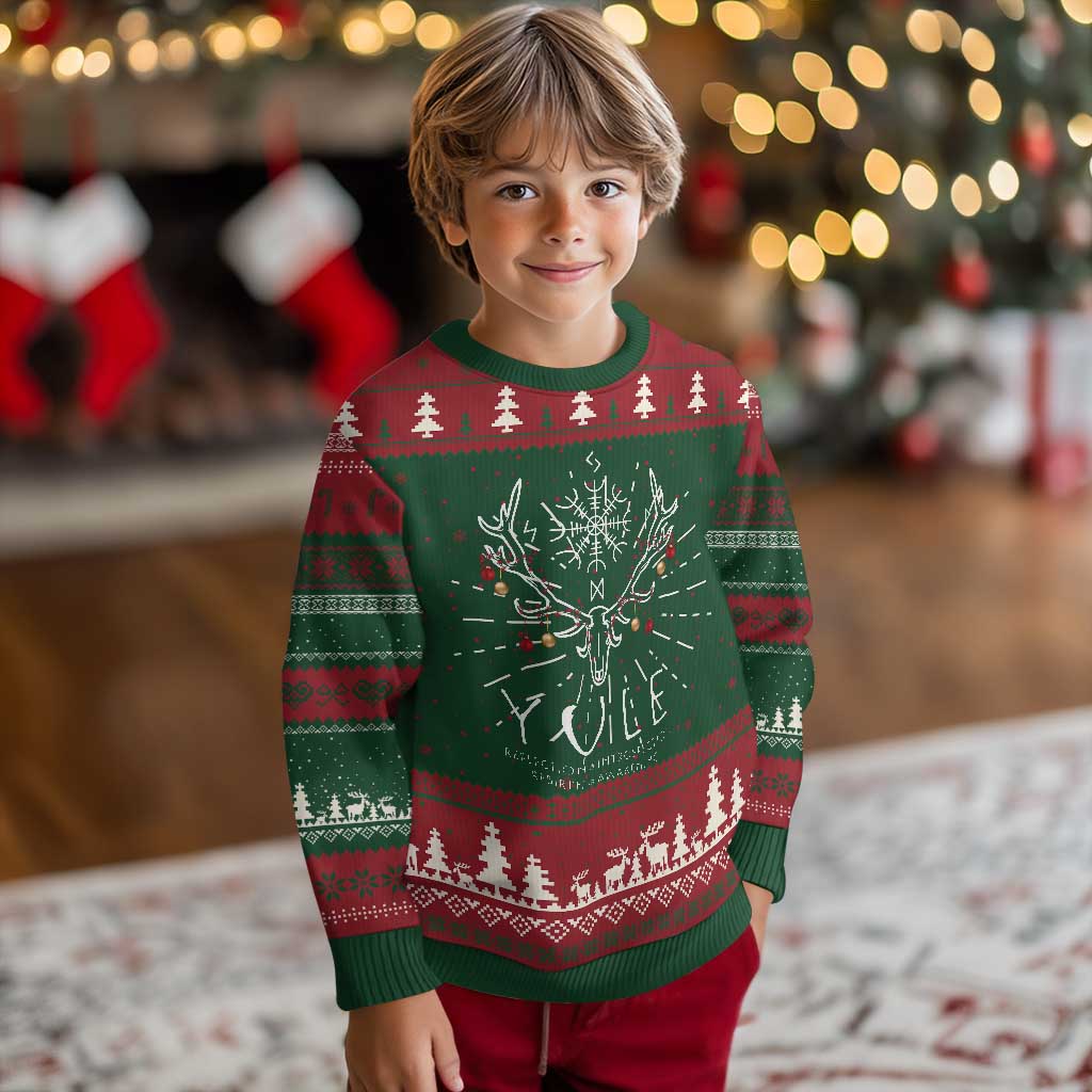 Yule Pagan Ugly Christmas Sweater Reflection Introspection Rebirth Awakening Vegvsir Symbol TS11 Christmas Print Your Wear