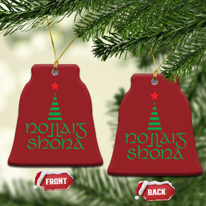 Funny Irish Gaelic Xmas Nollaig Shona Christmas Ornament Xmas Tree TS11 Bell Flake Red Print Your Wear