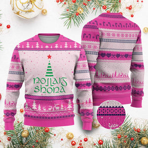 Funny Irish Gaelic Xmas Nollaig Shona Ugly Christmas Sweater Xmas Tree TS11 Hot Pink Print Your Wear