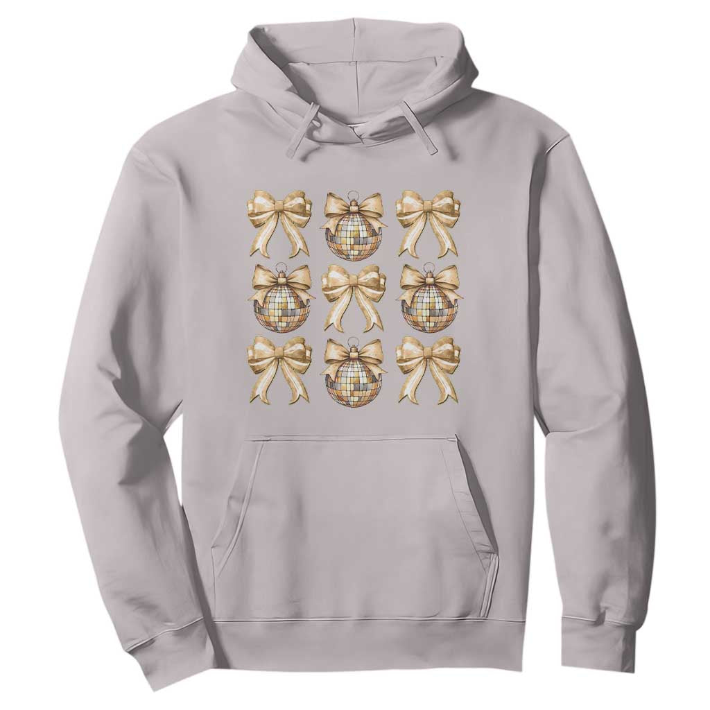 Coquette Happy New Year 2025 Gold Bow Hoodie TS11 Ice Gray Print Your Wear