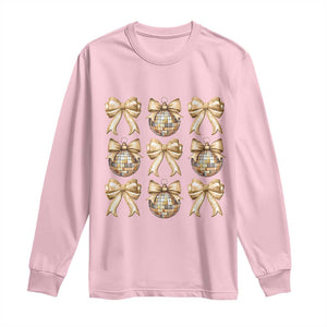 Coquette Happy New Year 2025 Gold Bow Long Sleeve Shirt TS11 Light Pink Print Your Wear