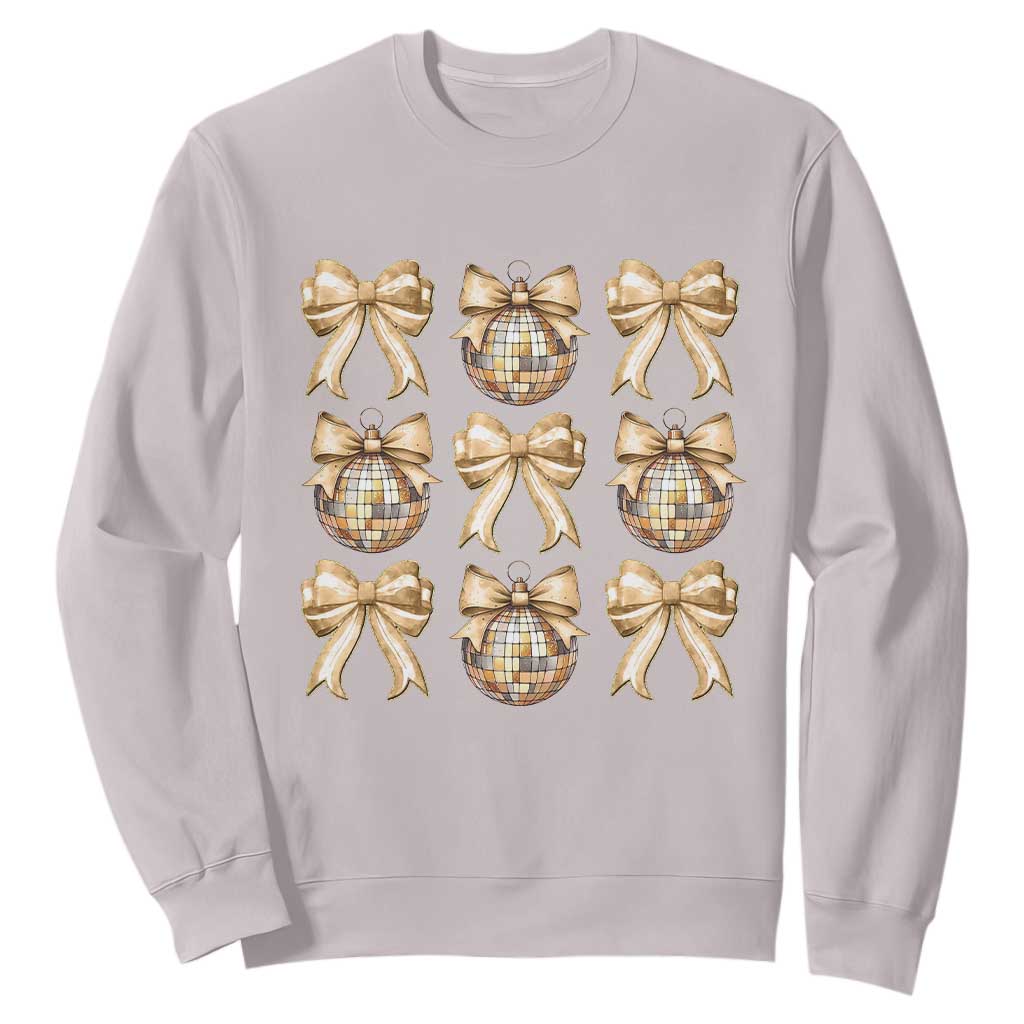 Coquette Happy New Year 2025 Gold Bow Sweatshirt TS11 Ice Gray Print Your Wear