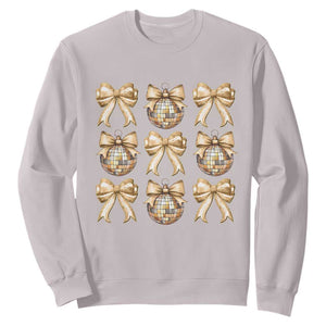 Coquette Happy New Year 2025 Gold Bow Sweatshirt TS11 Ice Gray Print Your Wear