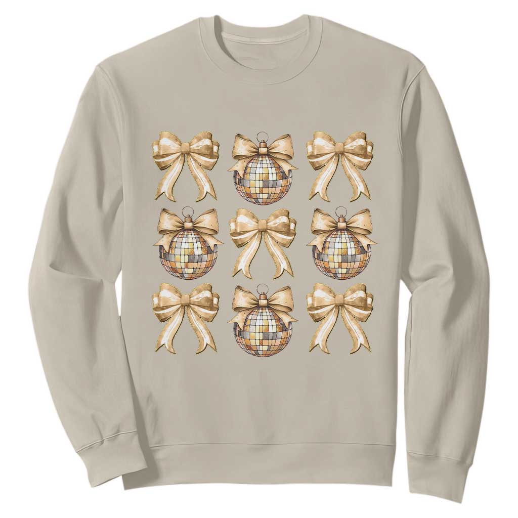 Coquette Happy New Year 2025 Gold Bow Sweatshirt TS11 Sand Print Your Wear