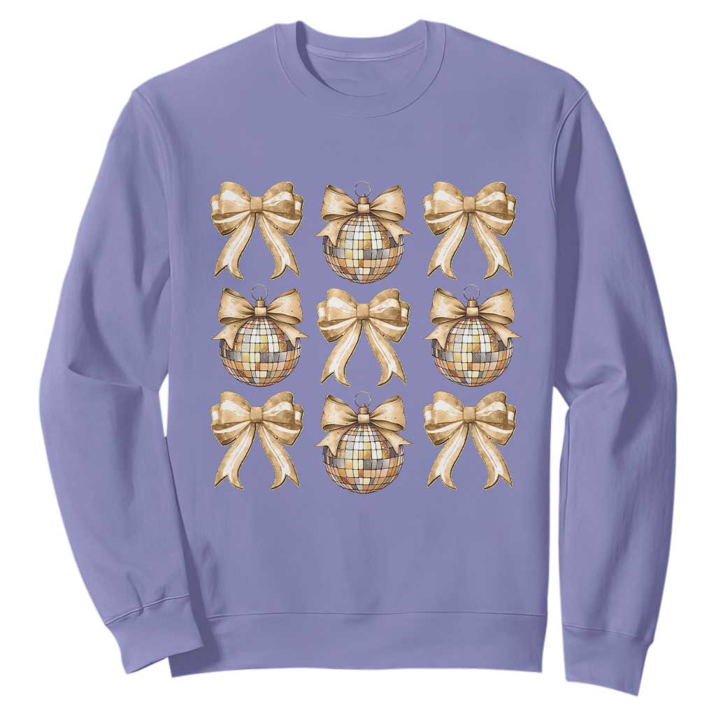 Coquette Happy New Year 2025 Gold Bow Sweatshirt TS11 Violet Print Your Wear
