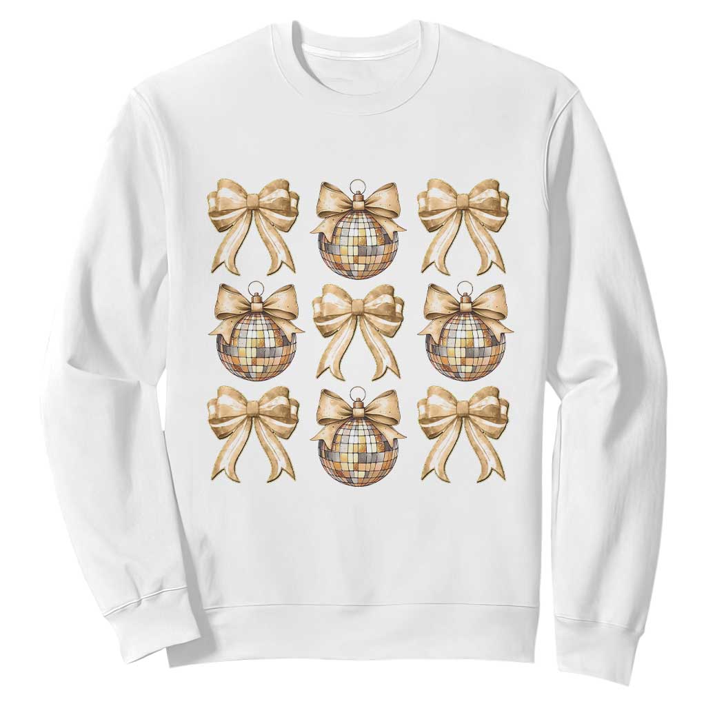Coquette Happy New Year 2025 Gold Bow Sweatshirt TS11 White Print Your Wear