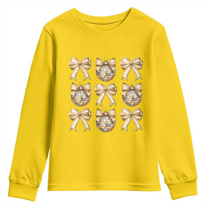 Coquette Happy New Year 2025 Gold Bow Youth Sweatshirt TS11 Daisy Print Your Wear
