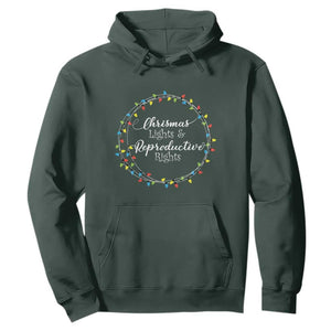 Funny Christmas Lights And Reproductive Rights Hoodie Led Light TS11 Dark Forest Green Print Your Wear