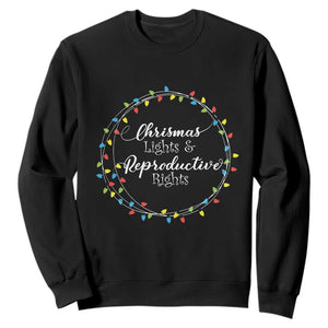 Funny Christmas Lights And Reproductive Rights Sweatshirt Led Light TS11 Black Print Your Wear
