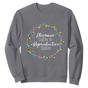 Funny Christmas Lights And Reproductive Rights Sweatshirt Led Light TS11 Charcoal Print Your Wear