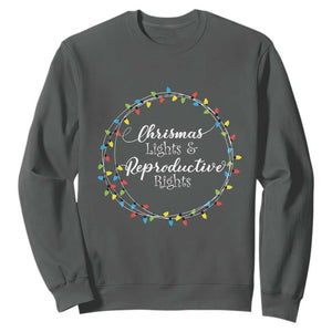 Funny Christmas Lights And Reproductive Rights Sweatshirt Led Light TS11 Dark Heather Print Your Wear