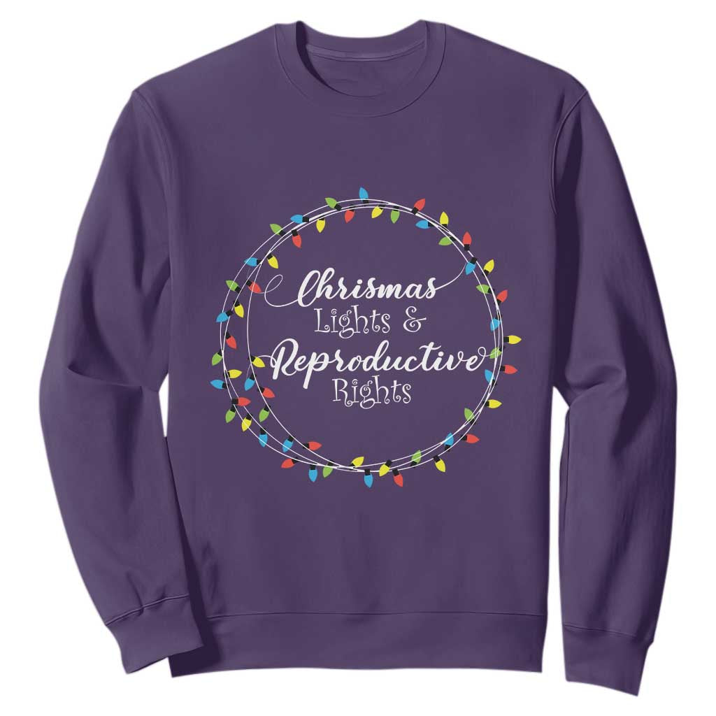 Funny Christmas Lights And Reproductive Rights Sweatshirt Led Light TS11 Purple Print Your Wear