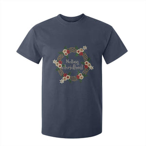 Scottish Celtic Christmas Nollaig Chridheil T Shirt For Kid Xmas Wreath TS11 Navy Print Your Wear