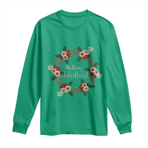 Scottish Celtic Christmas Nollaig Chridheil Long Sleeve Shirt Xmas Wreath TS11 Irish Green Print Your Wear