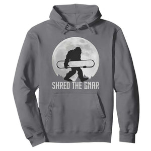 Funny Bigfoot Snowboarding Hoodie Shred The Gnar Moon Snowboard TS11 Charcoal Print Your Wear