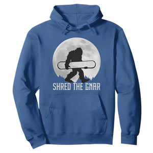 Funny Bigfoot Snowboarding Hoodie Shred The Gnar Moon Snowboard TS11 Royal Blue Print Your Wear