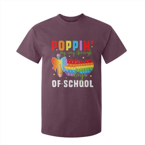 Funny Poppin' My Way Through 100 Day T Shirt For Kid TS11 Maroon Print Your Wear