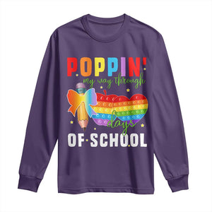 Funny Poppin' My Way Through 100 Day Long Sleeve Shirt TS11 Purple Print Your Wear