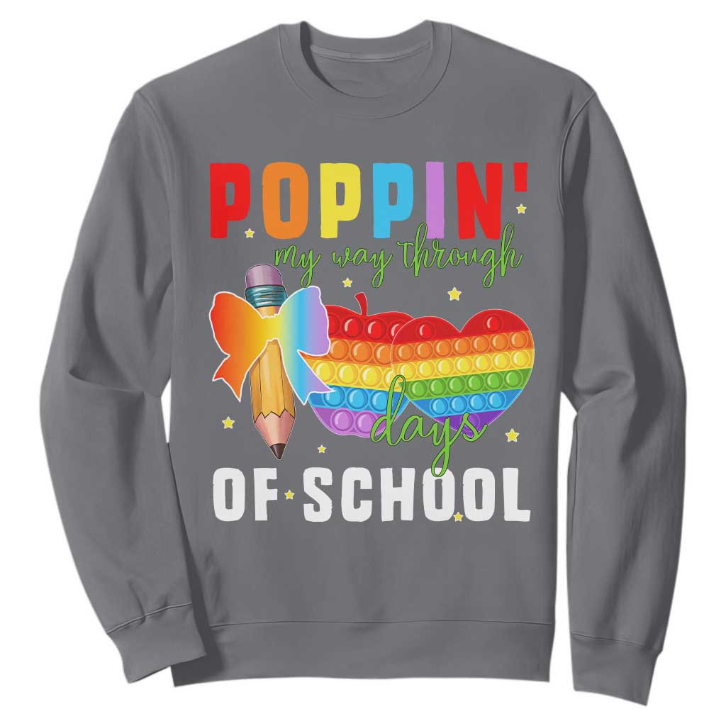 Funny Poppin' My Way Through 100 Day Sweatshirt TS11 Charcoal Print Your Wear