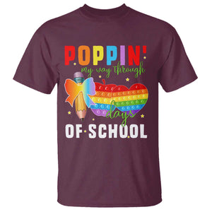 Funny Poppin' My Way Through 100 Day T Shirt TS11 Maroon Print Your Wear