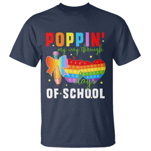 Funny Poppin' My Way Through 100 Day T Shirt TS11 Navy Print Your Wear