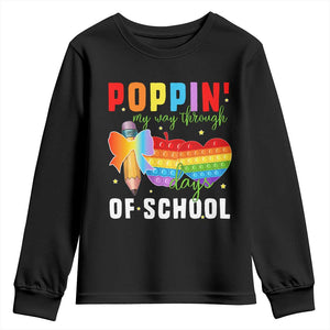Funny Poppin' My Way Through 100 Day Youth Sweatshirt TS11 Black Print Your Wear