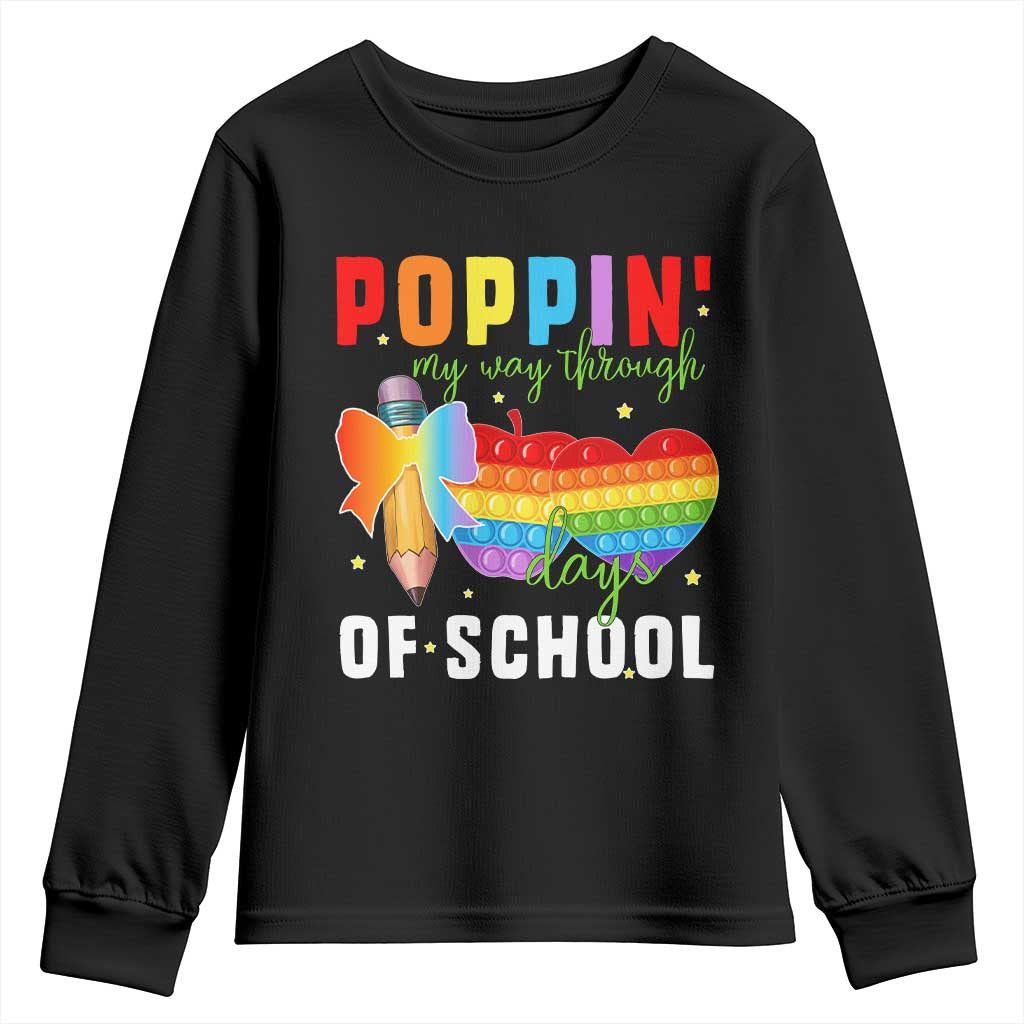 Funny Poppin' My Way Through 100 Day Youth Sweatshirt TS11 Black Print Your Wear