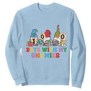Funny 100 Days With My Gnomies Sweatshirt 100th Day of School TS11 Light Blue Print Your Wear