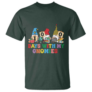 Funny 100 Days With My Gnomies T Shirt 100th Day of School TS11 Dark Forest Green Print Your Wear