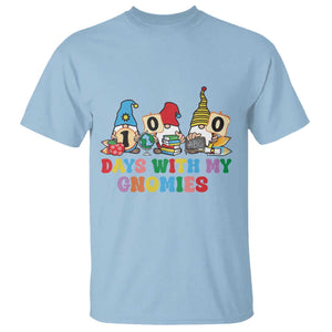 Funny 100 Days With My Gnomies T Shirt 100th Day of School TS11 Light Blue Print Your Wear