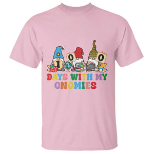 Funny 100 Days With My Gnomies T Shirt 100th Day of School TS11 Light Pink Print Your Wear