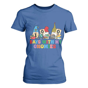 Funny 100 Days With My Gnomies T Shirt For Women 100th Day of School TS11 Royal Blue Print Your Wear