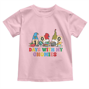 Funny 100 Days With My Gnomies Toddler T Shirt 100th Day of School TS11 Light Pink Print Your Wear