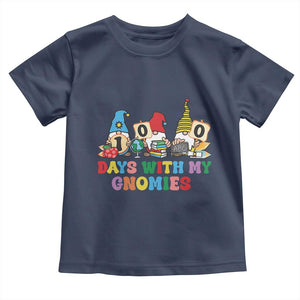 Funny 100 Days With My Gnomies Toddler T Shirt 100th Day of School TS11 Navy Print Your Wear