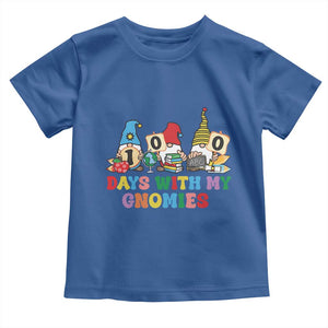 Funny 100 Days With My Gnomies Toddler T Shirt 100th Day of School TS11 Royal Blue Print Your Wear