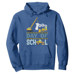 Funny 100TH Days Of School Construction Hoodie Vehicle Excavators TS11 Royal Blue Print Your Wear