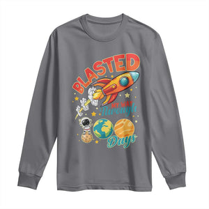 Funny Blasted My Way Through 100 Days Long Sleeve Shirt 100 Days Of School TS11 Charcoal Print Your Wear