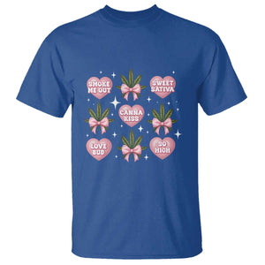 Funny Valentine's Day Weed Cannabis Marijuana Hearts Coquette T Shirt TS11 Royal Blue Print Your Wear