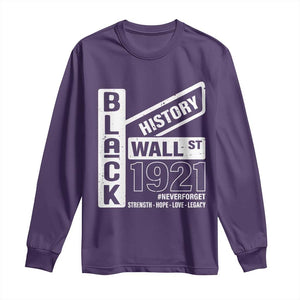 Never Forget Black Wall Street 1921 Long Sleeve Shirt Tulsa Black History Month TS11 Purple Print Your Wear