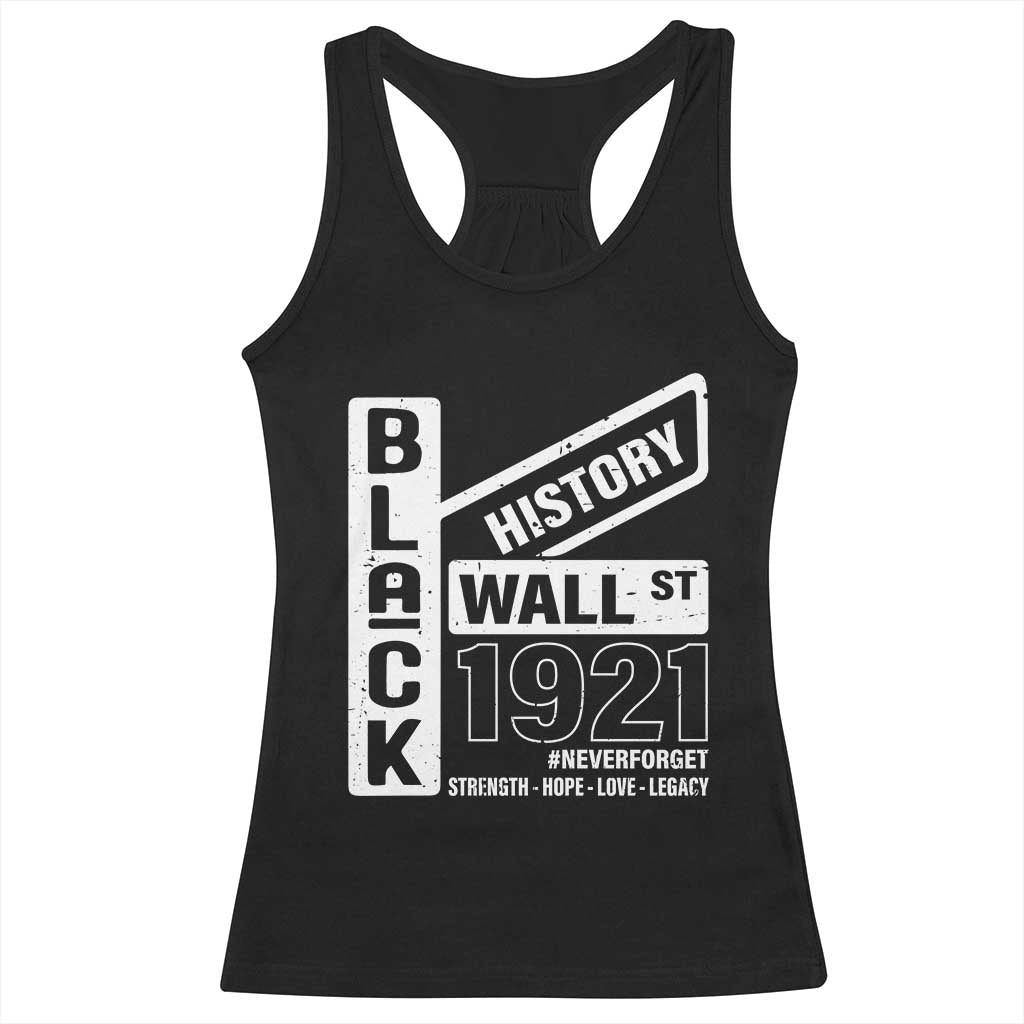 Never Forget Black Wall Street 1921 Racerback Tank Top Tulsa Black History Month TS11 Black Print Your Wear